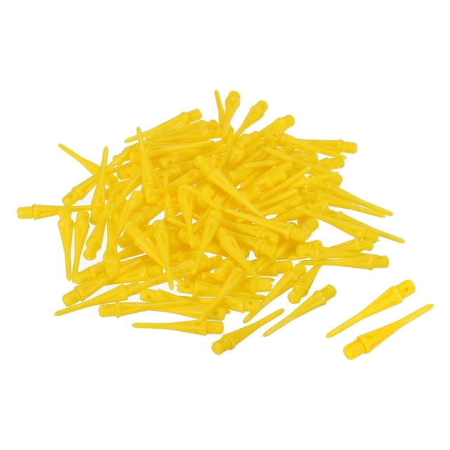 Unique Bargains Embouts de Fléchettes en Plastique, Lot de 50 Embouts de Fléchettes Souples à 2BA, Jaune