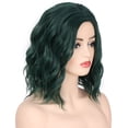 thumbnail image 2 of DOPI Women Fashion Lady Dark Green Small Rolls Wig Curly Hair, 2 of 4