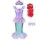 thumbnail image 1 of Vestido de disfraz de La Sirenita de Disney para niños, disfraz de Ariel para fiesta de carnaval, ropa para niños, vestido de cumpleaños de verano, 1 of 1