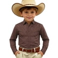 thumbnail image 3 of Hienoo Boys Long Sleeve Western Shirt Kids Vintage Button Down Cowboy Shirt, Sizes 4-13, 3 of 3