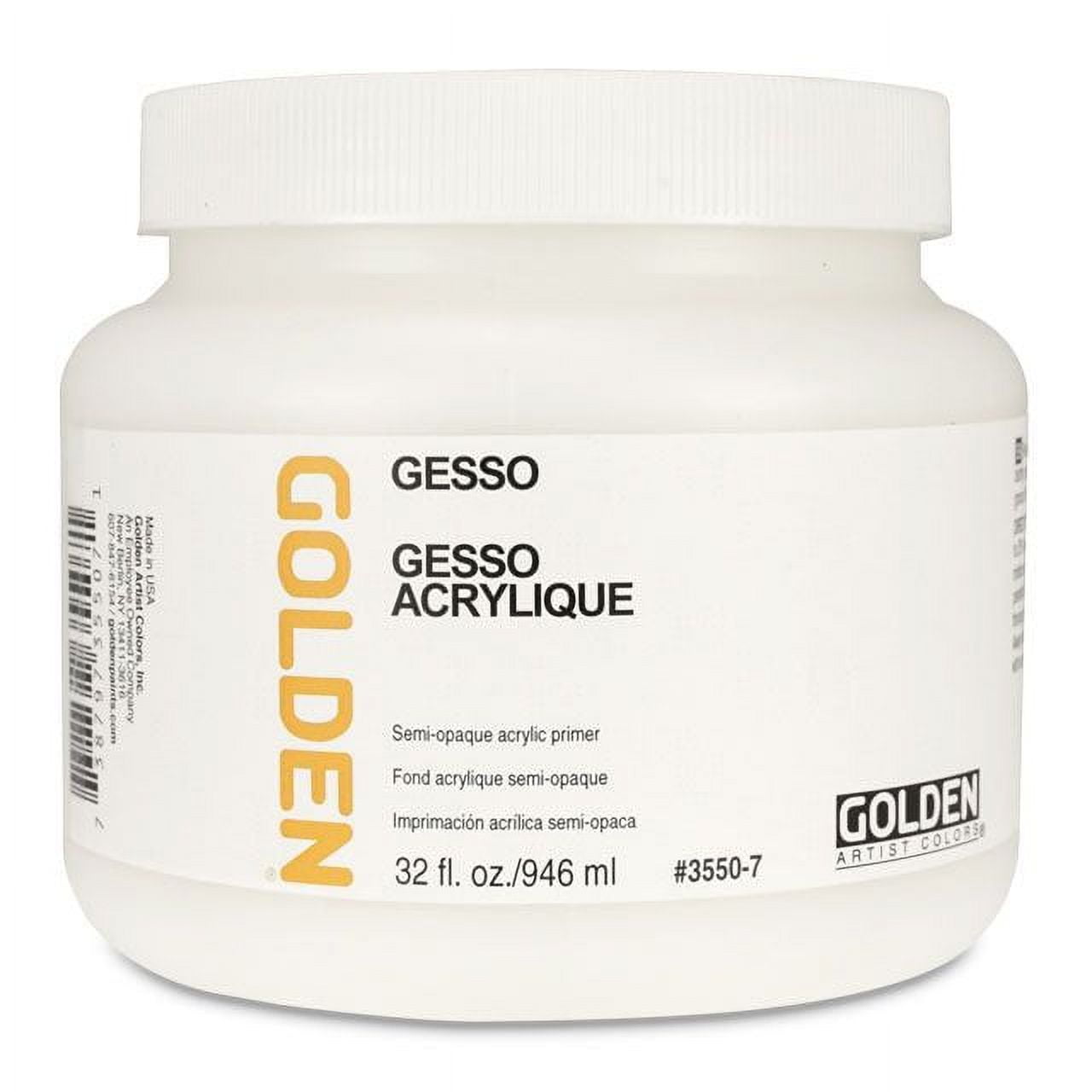 Golden Acrylic Gesso - White, 32 oz jar