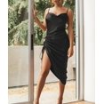 thumbnail image 2 of GHSDFBB Robe Satinée Sans Manches à Bretelles Spaghetti pour Femmes Cocktail Plage Soirée Col Bénitier à Pois Léopard Midi, 2 of 7