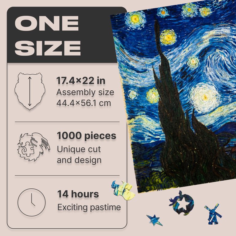 Wooden Puzzle The Starry Night, Van Gogh painting – [WAWW] What a Wood  Work