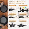 thumbnail image 2 of 14-Piece Nonstick Cookware Set with Pour Spouts, Induction Ready Pots and Pans for Everyday Cooking, 2 of 7