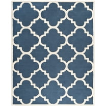 SAFAVIEH Cambridge Justine Geometric Wool Area Rug, Navy/Ivory, 9' x 12'