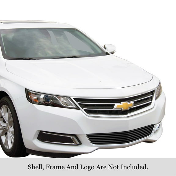 2014-2020 Chevy Impala (Not For 2014-2016 Chevy Impala Limited) Stainless Steel Black Powder Coated Finish 8X6 Horizontal Billet Black Stainless Steel Billet Grille