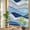 Blue, variant on Rainbow Window Privacy Film, Purple Ombre Static Cling Window Film PVC, Modern Geometric Moire Abstract Art No Glue UV Blocking Glass Covering, Removable Stained Glass Sticker 17.7''x39.3''