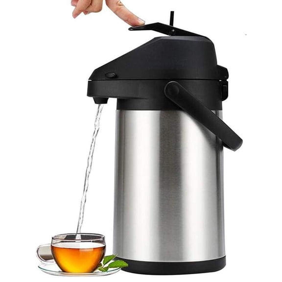 Air Pot Beverage Dispenser,Thermal Coffee Carafe,Insulated Stainless Steel Coffee Dispenser with Pump,Thermos Coffee Carafe for Keeping Hot Coffee & Tea Hot for 12 Hours