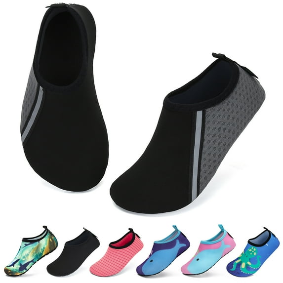SAGUARO Unisex Kids Water Shoes Boys Girls Sports Aqua Socks Quick Dry Breathable Barefoot Skin Shoes for Outdoor Swimming Pool Beach