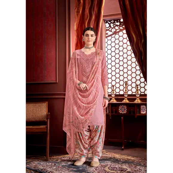 Beautiful Punjabi Style Dhoti Patiala With Dupatta For Women Readymade Embroider