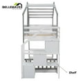 thumbnail image 5 of Bellemave Twin over Twin Bunk Beds with Storage Stairs,Guardrail, Window and Roof, Twin Bunk Bed House Bunk Bed/Low Bunk Bed(Gray), 5 of 12