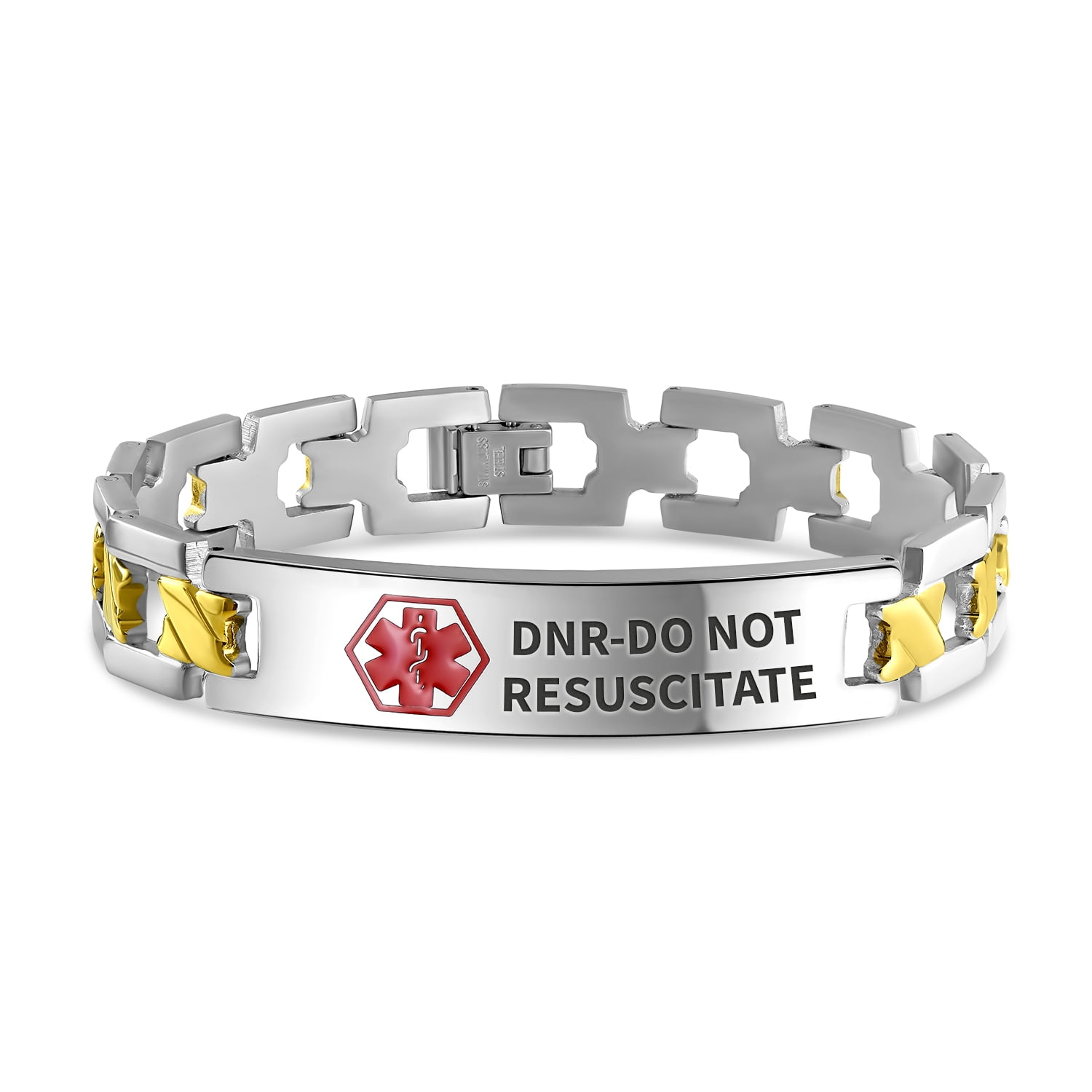 DNRDo Not Resuscitate Medical ID U Link Bracelet Pre Engraved 8 Inch