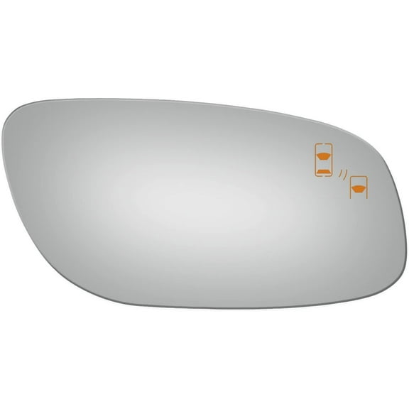 Passenger Side Replacement Mirror Glass w/ Blind Spot for 10-17 Ford Taurus W/O Baking Plate