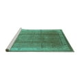 thumbnail image 2 of Ahgly Company Machine Washable Indoor Rectangle Oriental Turquoise Blue Traditional Area Rugs, 7' x 9', 2 of 4