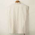 thumbnail image 4 of XIAOCHA Men's Linen Blend Vest Wrap Front Tie Closure Top Breathable Minimalist Casual Shirt, 4 of 4