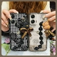 thumbnail image 2 of KDY-Phone Case For MOTO G Stylus 5G 2024, cute Back Cover Bear bracelet phone case silicone Simplicity Black pearl pendant Anti-knock Skin-friendly feel Cartoon Waterproof soft case, 2 of 9