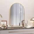 thumbnail image 6 of CONGUILIAO Wall Mounted Mirror, 2 Piece Arched Wall Mirror for Bathroom, 20"x30" Arch Bathroom Mirror with Metal Frame, Gold Vanity Mirror Decor for Bedroom, 6 of 9
