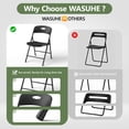 thumbnail image 5 of WASUHE 4 Pack Black Folding Chairs with Enhanced Iron Frame, Stackable Plastic Folding Chairs for Party, Wedding, Meeting Room, Weight Capacity 350 lbs, 5 of 8