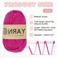 thumbnail image 2 of Uxcell 3Pcs Crocheting Yarn, 1.8mm Rose Red 5 Ply Acrylic Yarn 75 g Sport Weight Yarns Bulk Soft and Fluffy Yarns for Knitting DIY Crochet Handicraft Blankets Gift,164 Yards Total, 2 of 7