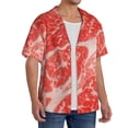 thumbnail image 4 of Honeii 's Beef Steaks for men's short-sleeved button-up collared shirt featuring a pocket, perfect for beach vacations, and travel adventures., 4 of 5
