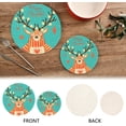 thumbnail image 3 of SKYSONIC Christmas Santa Reindeer Pot Holders Trivets, 2 Pcs Heat Resistant Trivets,Xmas Cute Elk Cotton Thread Weave Mats for Hot Pads Pans Pot Bowl Teapot for Kitchen Decor, 3 of 7