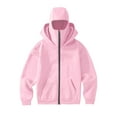 thumbnail image 5 of successthop Fleece Hoodies for Women Zipper Double Hooded Long Sleeve Sweater with Pockets Solid Windbreaker Tops Pink M, 5 of 8
