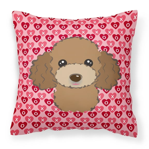 Carolines Treasures BB5326PW1818 Chocolate Brown Poodle Fabric Decorative Pillow 18HX18W multicolor
