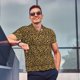 thumbnail image 4 of Balery Gold Glitter Leopard Camisa Polo de Hombre con Estampado, de Manga Corta y Tejido Medio, Camisa Tipo Golf Polo-X-Large, 4 of 6