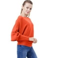 thumbnail image 3 of UJNDER Fashion Off The Shoulder Bat Sleeve Long Sleeve Pullover Sweater for Women Orange One Size, 3 of 5