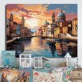 thumbnail image 2 of Designart "Architectural Popart City Venice art painting II" Transportation Metal Wall Art, 2 of 5