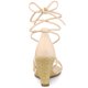 thumbnail image 3 of Sandalias tacón cuña tiras cordones Beige 23.5cm, 3 of 6