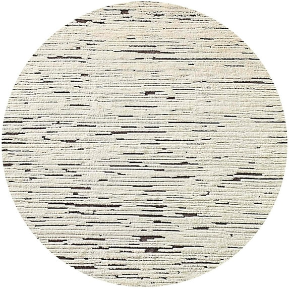 Ahgly Company Indoor Round Mid-Century Modern Rosy Brown Pink Area Rugs, 3' Round