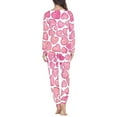thumbnail image 3 of Renewold Women Casual Pajamas Lounge Set for Yoga Vacation 2 Pieces Valentine's Day Scoop Neck Sleepwear Pajama Pink Heart O-Neck Beach Wear Pjs Shirt Size XL, 3 of 4