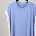 thumbnail image 3 of Sakmal Short Sleeve Womens Nightgown Colorblock Lounge Knee Length Modal Nightdress Soft Loose Fit Comfy Crew Neck Loungewear for Women L-3XL, 3 of 4