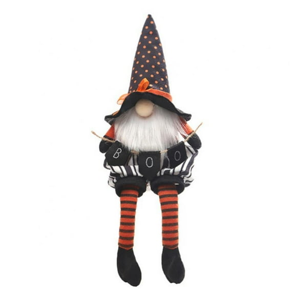 Halloween Gnomes Light Handmade Witch Doll Plush Swedish Scandinavian Tomte Elf for Shelf Table Decorations