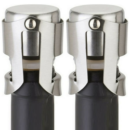 

JTWEEN 1Pcs/2Pcs Stainless Steel Red Wine Bottle Cap Reusable Wine Champagne Stopper Small Lockable Sparkling Wine Bottle Sealer Saver for Wine Champagne Beer