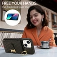 thumbnail image 6 of Compatible with iPhone 15 Plus Wallet Case, Crossbody PU Leather Detachable Adjustable Strap Wristlet with Card Holder Magnetic Clasp Kickstand Finger Ring Case for iPhone 15 Plus, Black, 6 of 11