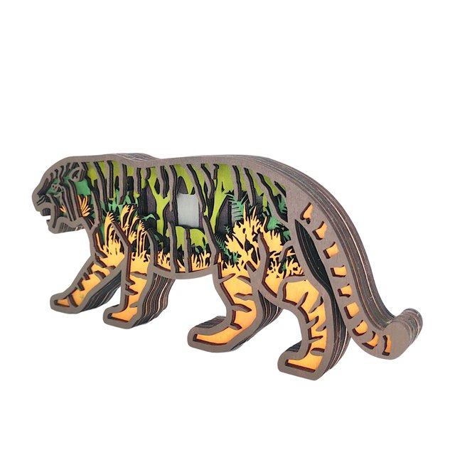 Adornos De Tigre Adornos de tigre Artesanías creativas de tigre de madera para niños Regalo de Navidad (A) Likrtyny Libre de BPA