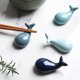 thumbnail image 3 of 4 soportes para palillos con forma de ballena, soporte de cerámica para tenedor de cena de estilo japonés, artesanía de cocina Vajilla, 3 of 3