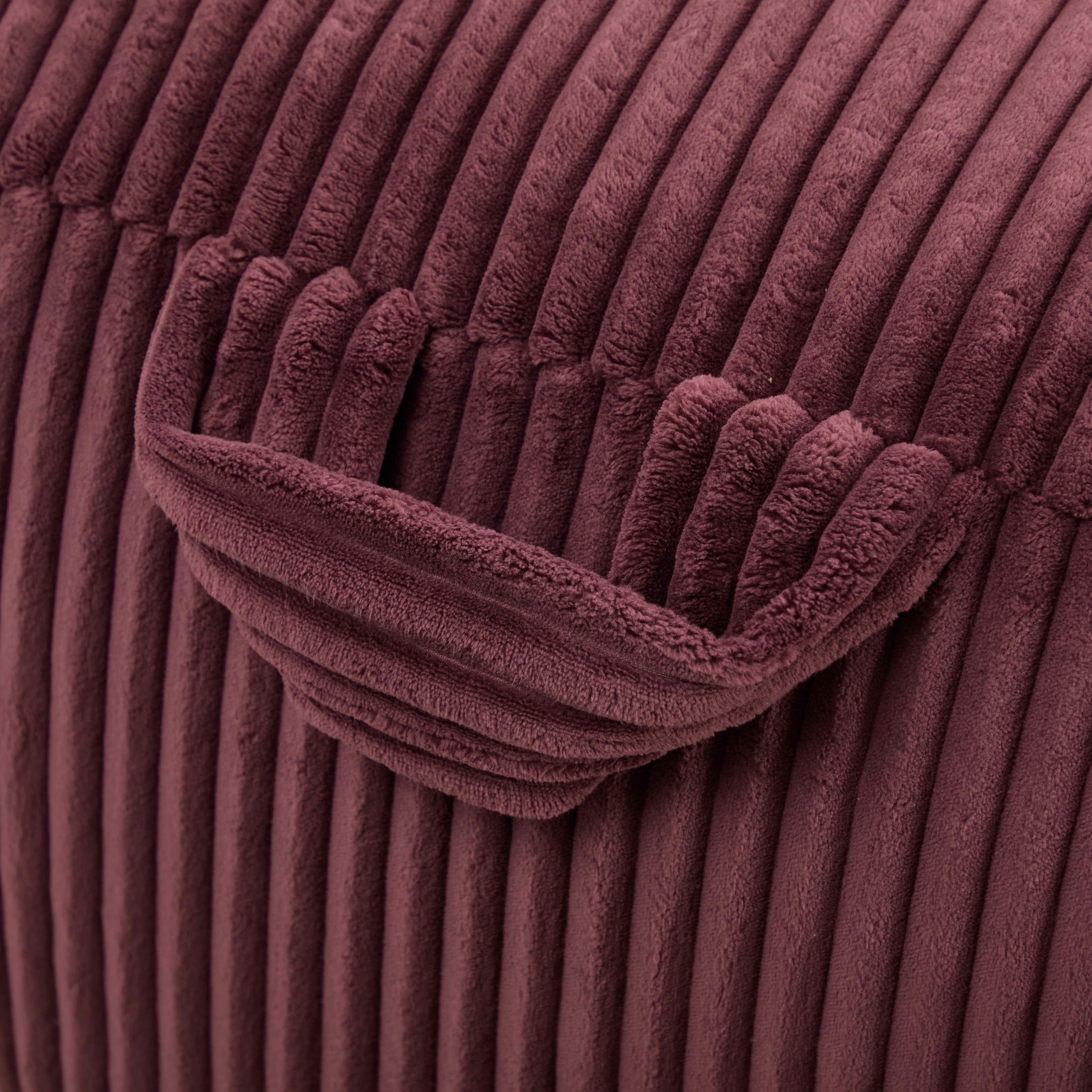 MAYEERTY Bean Bag Chair for Adults, Cozy Corduroy Lounger with High-Density Foam, No Assembly, Wine Red