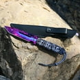thumbnail image 3 of Dispatch 4.7" Multi-Color Fixed Blade, Hunting Knife, Camping Knife with Leather Sheath and Handle with Cord, 3 of 8