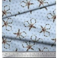 thumbnail image 3 of Soimoi Blue Poly Georgette Fabric Floral Scissor & Dots Print Fabric by the Yard 52 Inch Wide, 3 of 5