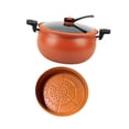 thumbnail image 4 of WeiLaiKeQi Micro Cookware 7L Double Handle Multipurpose Non Stick Soup Pot Simmer Pot for Food Soup Pasta Noodle Cereals orange, 4 of 9