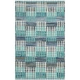 thumbnail image 2 of SAFAVIEH Montauk Irving Geometric Squares Cotton Area Rug, Turquoise/Multi, 6' x 9', 2 of 10