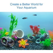 GreenJoy Aquarium Decorations Accessories - Fish Tank Decor Kit with Artificial Plants and Hideouts Ornaments Multiple Colors