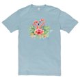 thumbnail image 2 of Oversized Spring Flamingo Cotton Short Sleeve Graphic Shirt - Blue Mist 2XL, 2 of 4
