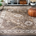 thumbnail image 3 of SAFAVIEH Sunrise Joanna Floral Reversible Indoor/Outdoor Area Rug, Grey/Beige Black, 4' x 5'7", 3 of 9