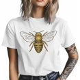 thumbnail image 4 of Camisetas casuales de manga corta con estampado de abeja y miel para hombre, 4 of 8