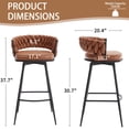 thumbnail image 3 of BFZ Counter Height Bar Stools with Woven Back and Footrest, Whiskeybrown (Set of 2), 3 of 8