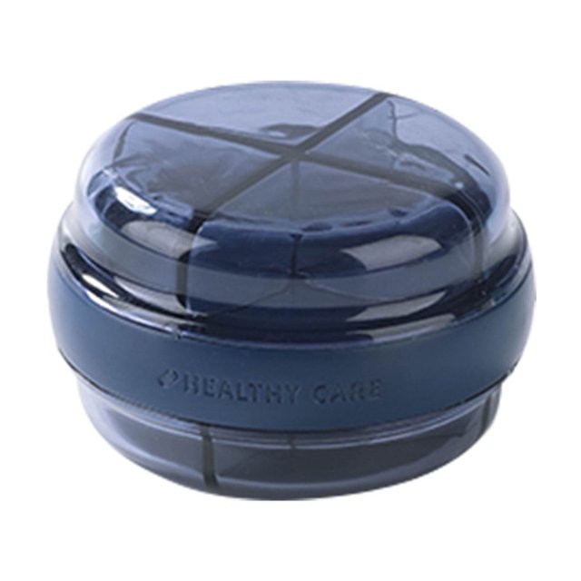CSChome Pill Box Portable Dispenser Box – Sealing Lid Double Layer Round Plastic Box Portable Tablet Supplement Capsule Holder